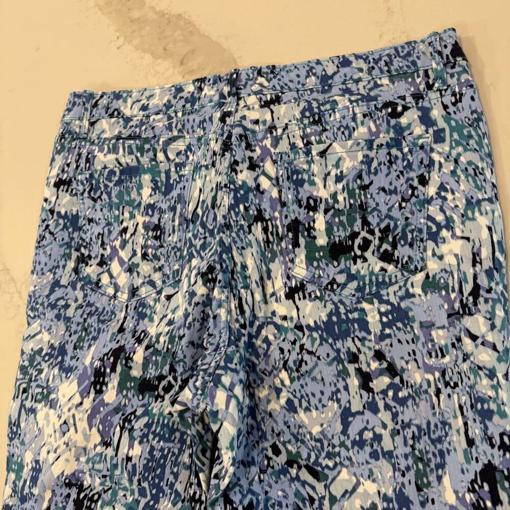 Nine West Chrystie Capri Pants Women's 16 Multicolor Blue Mid Rise Soft Twill - Picture 6 of 7